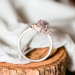 Morganite & Diamond Moon Design Ring SS0036