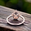 Morganite & Diamond Moon Design Ring SS0036