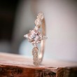 Morganite And Diamonds Vintage Engagement Ring 