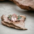 Drop Morganite & Moss Agate Ring SS0376