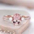 Oval Morganite & Diamond Engagement Ring SS0075