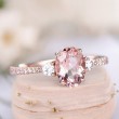 Oval Morganite & Diamond Engagement Ring SS0075