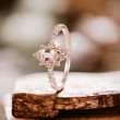 Vintage Ring Morganite & Diamond Rose Gold 