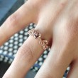 Morganite & Diamond Engagement Leaf Ring 