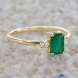 Octagon Emerald & Diamond Gold Ring SS0094