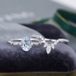 Aquamarine & Diamond 2 PCS Set Ring SS0047