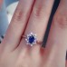 Oval Blue Sapphire & Diamond Snowflake Ring SS0216