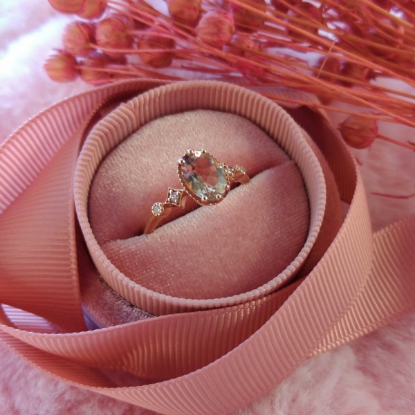 Oval Morganite & Diamond Rose Gold Ring SS0142