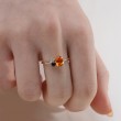 Orange Citrine & Diamond Asymmetric Ring SS0250