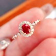 Natural Oval Ruby & Natural Diamond Ring SS0119