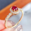 Natural Oval Ruby & Natural Diamond Ring SS0119