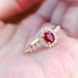 Natural Oval Ruby & Natural Diamond Ring SS0119