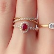 Natural Oval Ruby & Natural Diamond Ring SS0119