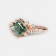 Princess Green Tourmaline & Diamond Ring SS0288