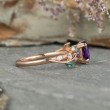 Oval Amethyst & Diamond Leaf Ivy Ring SS0401