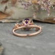 Oval Amethyst & Diamond Leaf Ivy Ring SS0401