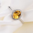 Oval Citrine & Diamond Classic Ring SS0245