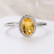 Oval Citrine & Diamond Classic Ring SS0245