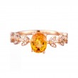 Orange Citrine & Diamond Leaf Ring SS0153