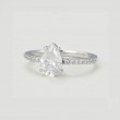 Pear White Topaz & Diamond Engagement Ring 