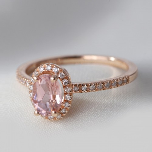 Pink Tourmaline & Diamond Classic Ring SS0254