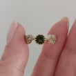 Green Tourmaline & Diamond Leaf Ring SS0287