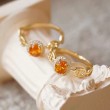 Orange Citrine & Diamond Design Ring SS0234