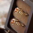 Orange Citrine & Diamond Design Ring SS0234