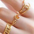 Orange Citrine & Diamond Design Ring SS0234