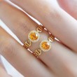 Orange Citrine & Diamond Design Ring SS0234