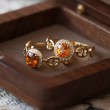 Orange Citrine & Diamond Design Ring SS0234