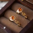 Orange Citrine & Diamond Design Ring SS0234