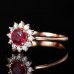 Sunflower Ruby & Diamond Rose Gold Ring SS0118