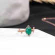 Oval Green Onyx & Diamonds Vintage Ring SS0005