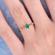 Oval Emerald & Diamond Rose Gold Ring SS0027