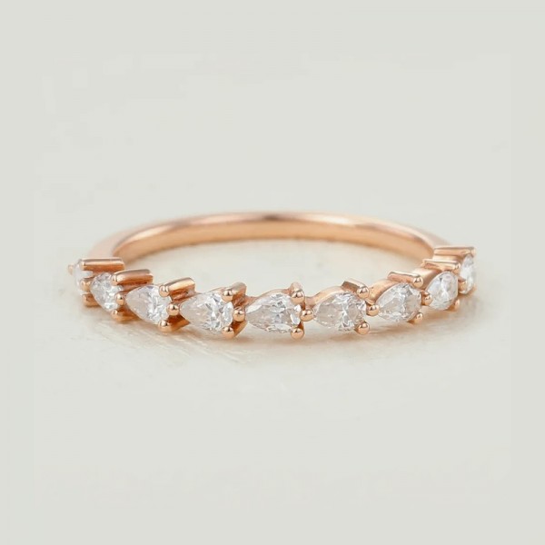 Pear Drop Diamond Half Eternity Ring SS0321