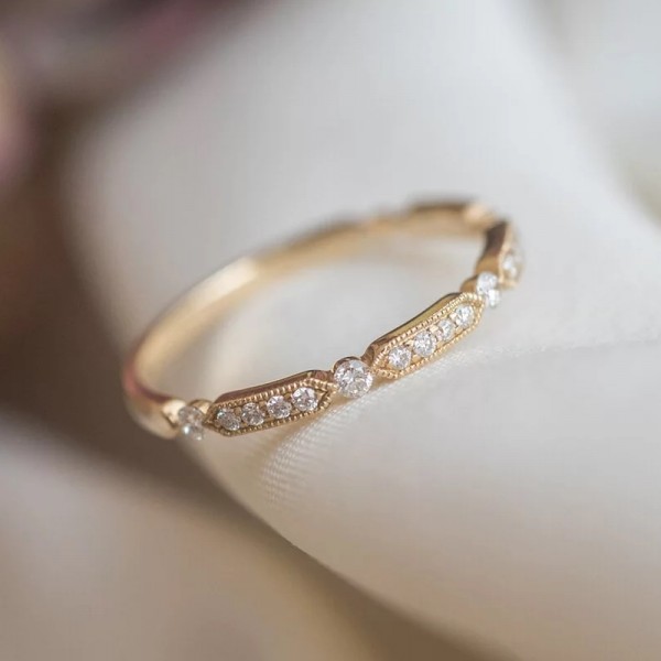 Diamond 14K Gold Wedding Band SS0266