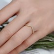 V Shape Diamond Gold Band Ring SS0305