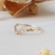 Diamond Gold Leaf Curved Ring SS0275