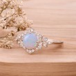 Opal & Diamond Vintage Style Blossom Ring 