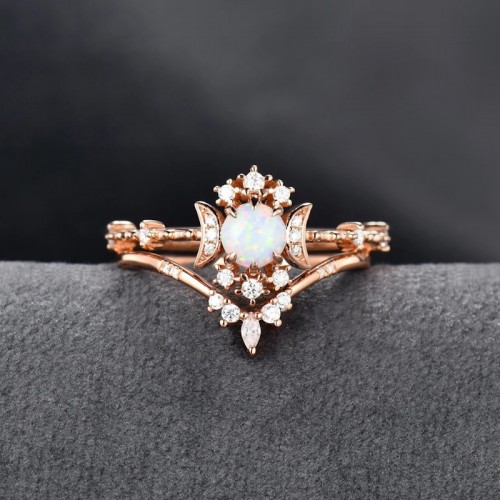 Opal & Diamond Vintage 2PCS Set Ring SS0343