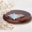 Princess Square Opal & Diamond Eternity Design Ring 