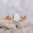 Unique Opal Rose Gold Dainty Engagement Ring SS0344