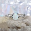 Unique Opal Rose Gold Dainty Engagement Ring SS0344