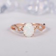 Unique Opal Rose Gold Dainty Engagement Ring SS0344