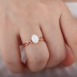 Unique Opal Rose Gold Dainty Engagement Ring SS0344