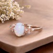 Oval Opal & Diamond Vintage Engagement Ring 