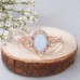 Oval Opal & Diamond Vintage Moon Ring SS0338