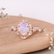 Opal & Diamond 14K Solid Gold Statement Ring SS0349