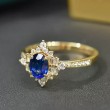 Blue Sapphire & Baguette Diamond Ring SS0218